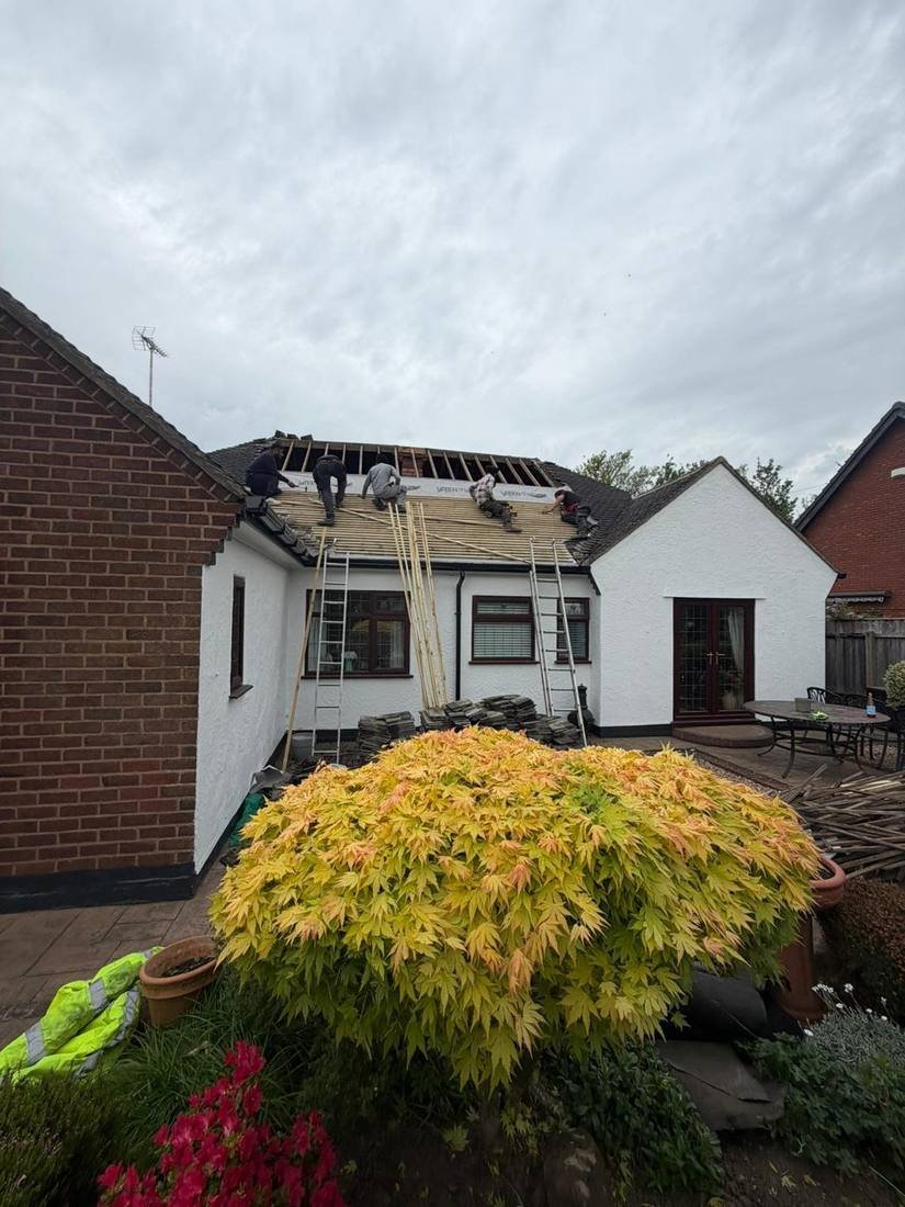 New roof installation in progress